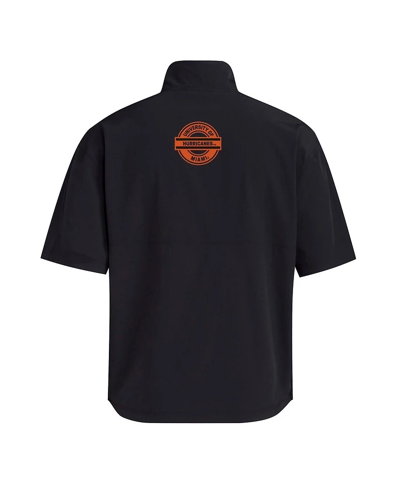 Adidas Men's Black Miami Hurricanes 2024 Half-Zip Short Sleeve Training Jacket