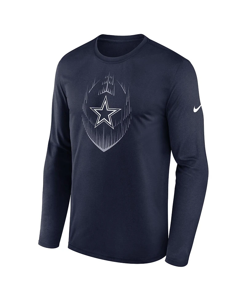 Nike Men's Navy Dallas Cowboys Icon Legend Performance Long Sleeve T-Shirt