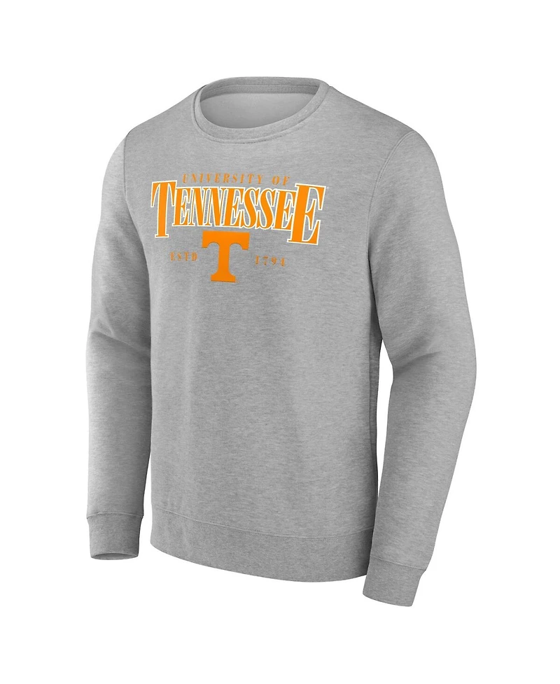 Fanatics Men's Gray Tennessee Volunteers True Classics Act Fast Fleece Pullover Sweatshirt