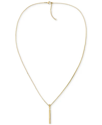 Tommy Hilfiger Linear Logo Bar Necklace, 26" + 2" extender