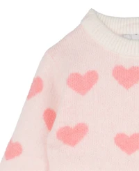 Rare Editions Baby Girl Heart Print Knit Outfit, 2-Piece Set