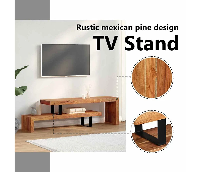 Tv Stand Solid Acacia Wood