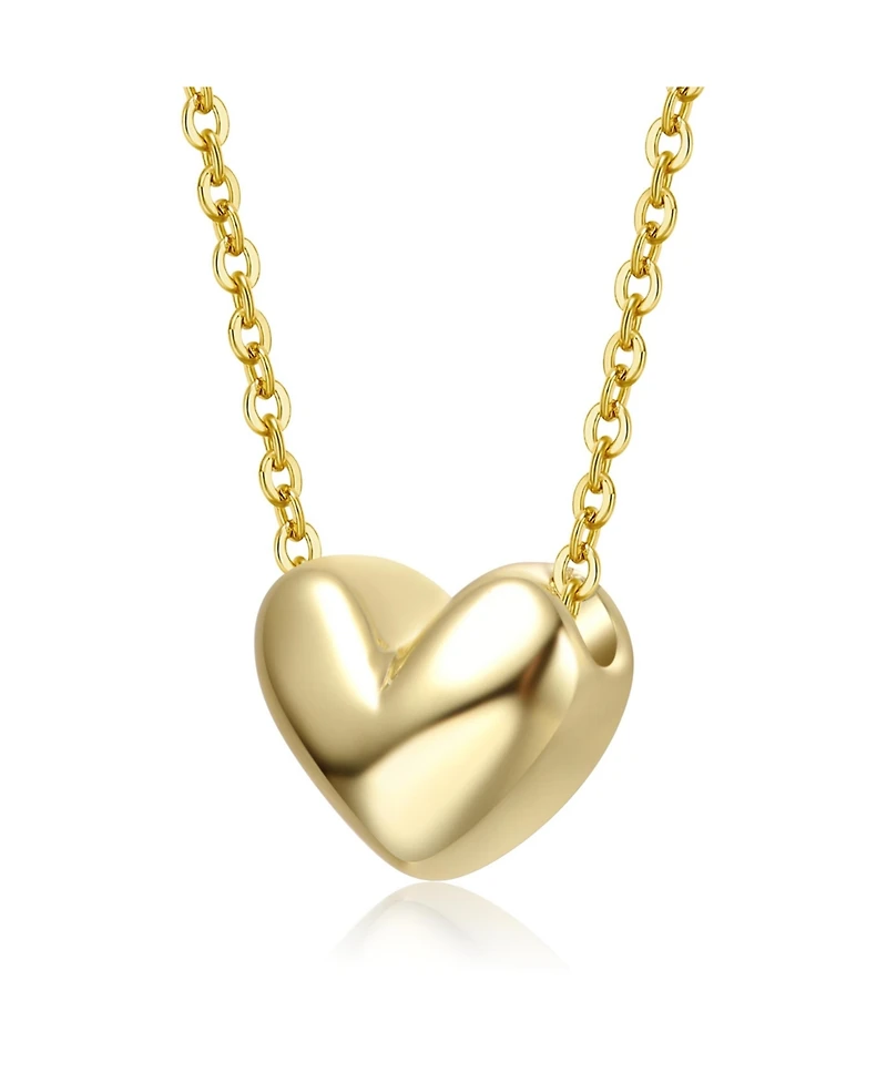 GiGiGirl Minimalist Heart Pendant Necklace White Gold Plated, 14K or 18K Rose Plated