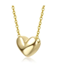GiGiGirl Minimalist Heart Pendant Necklace White Gold Plated, 14K or 18K Rose Plated