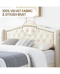 gaomon Queen Size Upholstered Platform Bed Frame with Tall Headboard 47.2"