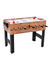 Lancaster Gaming Company Lancaster 3 in 1 Pool Billiard, Slide Hockey, Foosball Combo Arcade Game Table