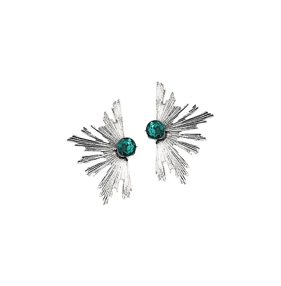 Metallic Flora Drop Earrings
