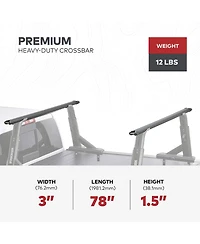 Yakima 78 Inch Aluminum Hd Crossbar, Works w/StreamLine Towers, Black (Set of 2)
