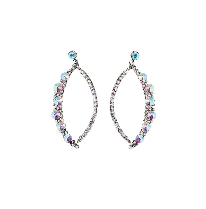 Rhinestone Crescent Drop Earrings