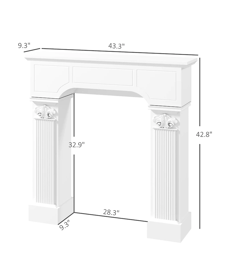 Homcom Baroque Fireplace Mantel, Fireplace Surround with Ionic Leg,