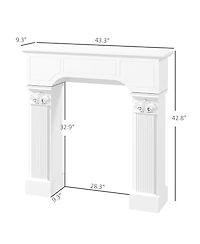 Homcom Baroque Fireplace Mantel, Fireplace Surround with Ionic Leg,