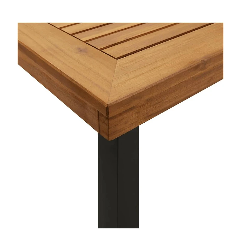 vidaXL Garden Table Natural wood Solid acacia wood and powder-coated metal