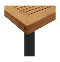vidaXL Garden Table Natural wood Solid acacia wood and powder-coated metal