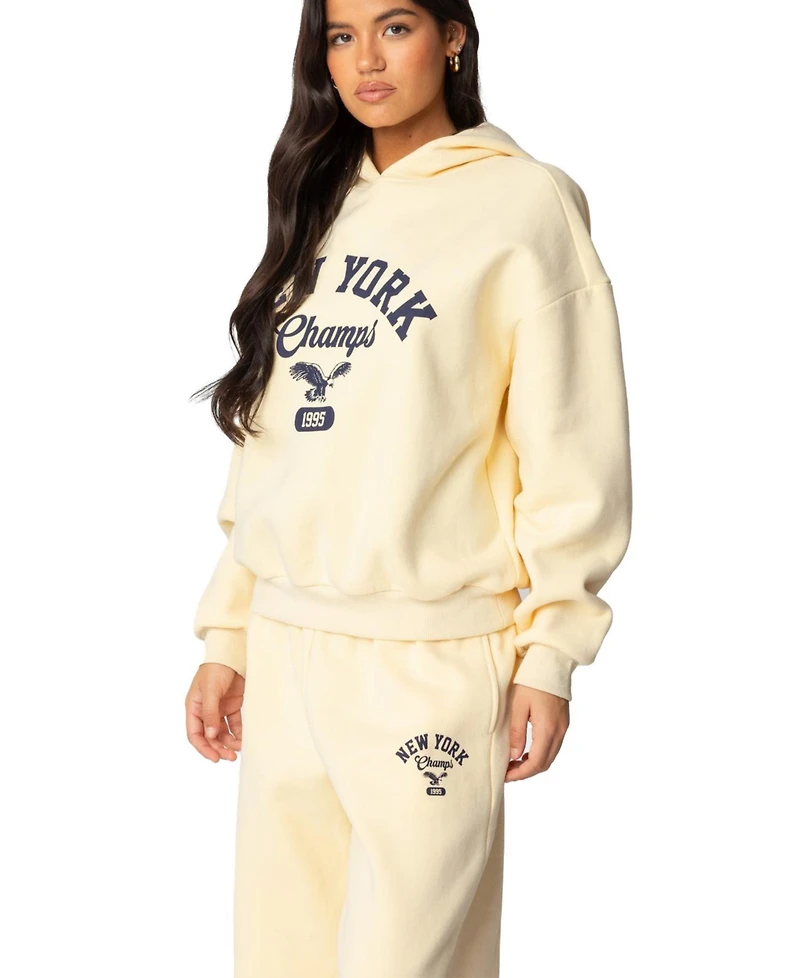Edikted Womens New York Champs Hoodie