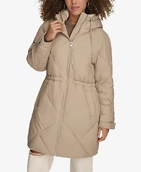 Levi's Women's Diamond Quilted Cinch Waist Parka Jacket