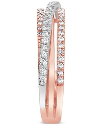 Diamond Triple Row Crossover Ring (3/8 ct. t.w.) in 14k Two-Tone Gold