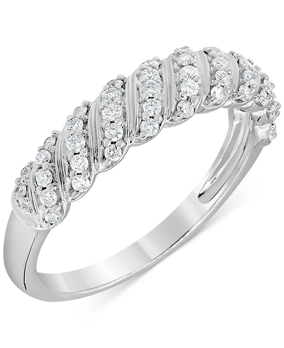 Diamond Diagonal Row Band (1/4 ct. t.w.) in 14k White Gold
