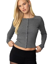 Edikted Womens Shilo Ribbed Cardigan