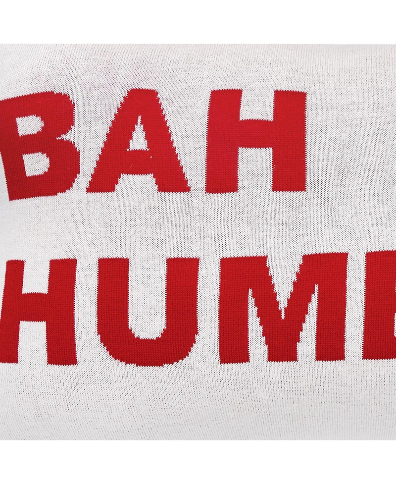Bah Humbug 14" x 22" Knitted Throw Pillow