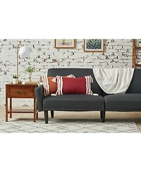 Neil Garnet Woven Lumbar Accent Pillow, 14" x 22"