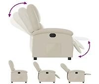 Recliner Chair Cream Faux Leather