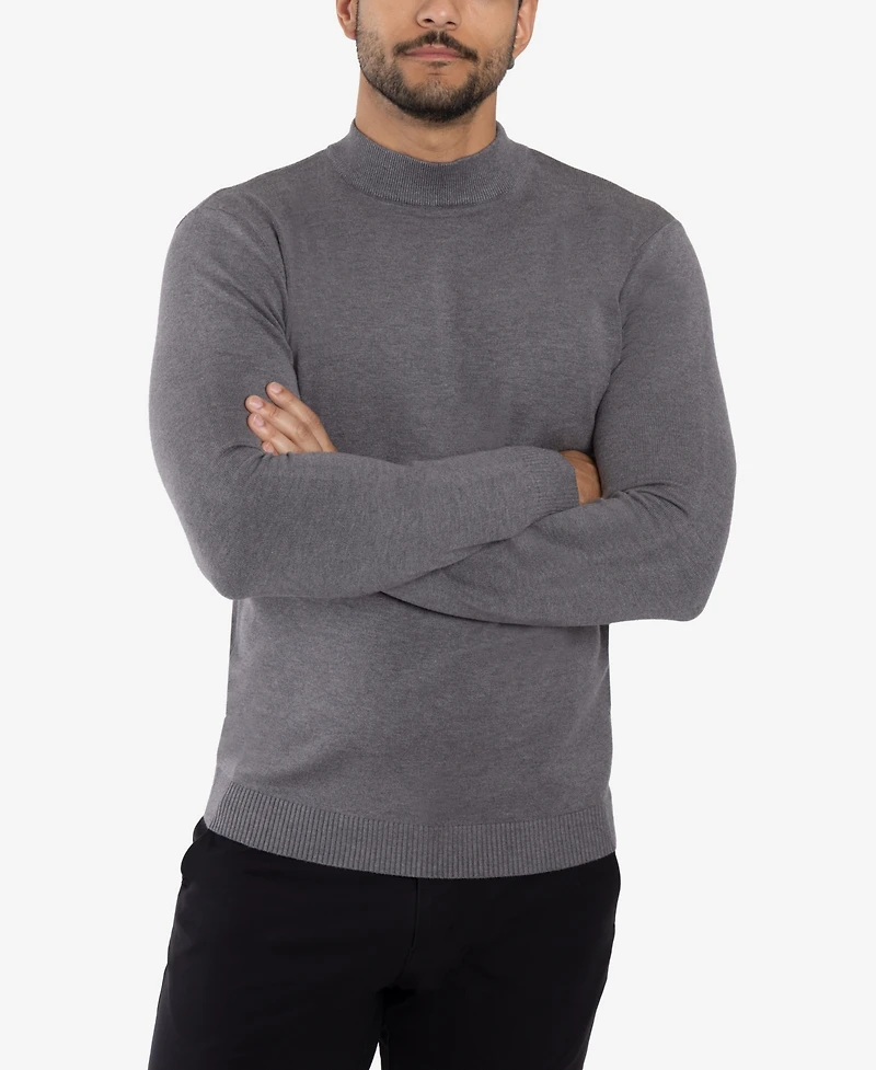 X-Ray Men's Basice Mock Neck Midweight Pullover Sweater