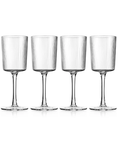 Godinger Sullivan Street Fluted White Wine Glasses, Set of 4