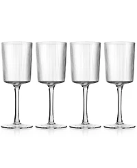 Godinger Sullivan Street Fluted White Wine Glasses, Set of 4