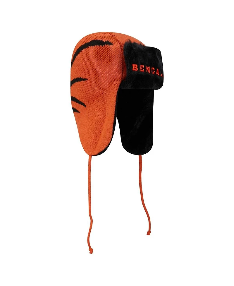 New Era Men's Orange Cincinnati Bengals Helmet Head Trapper Knit Hat