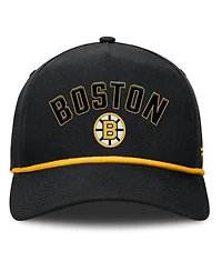 Fanatics Men's Black Boston Bruins Decades Collection A-Frame Rope Adjustable Hat