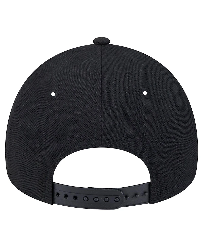 New Era Men's Black Chicago Blackhawks Core A-Frame 9FORTY Adjustable Hat