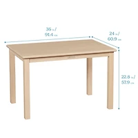 ECR4Kids 24in x 36in Rectangular Hardwood Table and Chair Set, 12in Seat Height