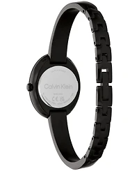 Calvin Klein Women's Twisted Bezel Black Ionic Plated Stainless Steel Bangle Bracelet Watch, 24mm