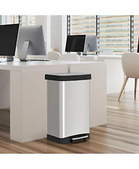 Mega Casa 14.5 Gal./55 Liter Rectangle Step-On Stainless Steel Trash Can for Kitchen