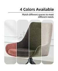 Dyhome Swivel Dining Chairs Set of 2, Mid Century Modern Room with Metal Frame, Linen Upholstered Back Side Chair