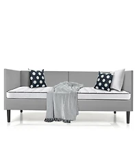 Gouun Twin Size Daybed Frame with Sturdy Wooden Slat Support