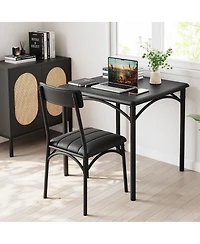 gaomon Dining Table Set Breakfast Nook with 2 Chairs Kitchen Dining Room Table Set for Dining Room, Dinette Compact Space-Saving,Metal Steel Frame