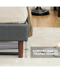 Gouun Upholstered Bed Frame with Adjustable Diamond Button Headboard-Full Size