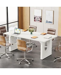 Tribesigns Modern Executive Desk, 70.9" Large Office Computer Meeting Room Table, Simple Workstation Business Furniture for Home