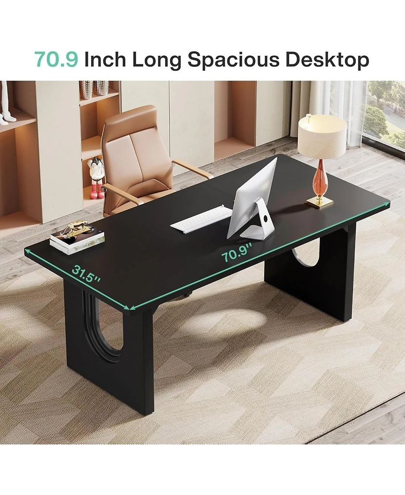 Tribesigns Modern Executive Desk, 70.9" Large Office Computer Meeting Room Table, Simple Workstation Business Furniture for Home