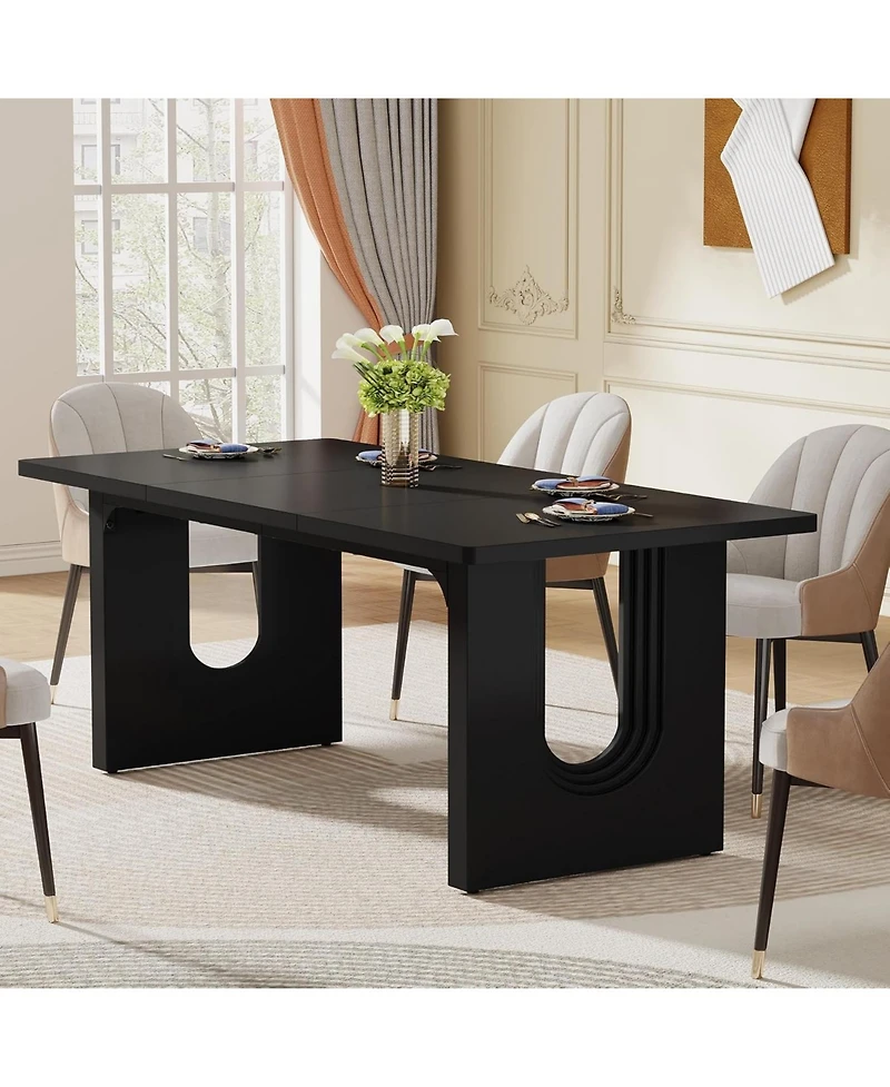 Tribesigns Modern Dining Table for 6 to 8 People, 71" Large Kitchen Table, Rectangular Long Dinner Kitchen, Room, Living