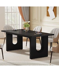 Tribesigns Modern Dining Table for 6 to 8 People, 71" Large Kitchen Table, Rectangular Long Dinner Kitchen, Room, Living