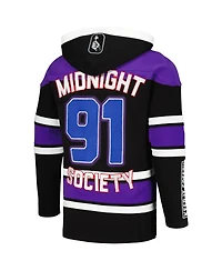 Freeze Max Men's Black/Purple Are You Afraid of the Dark Scare Squad Monster Horror Lace-Up Hoodie