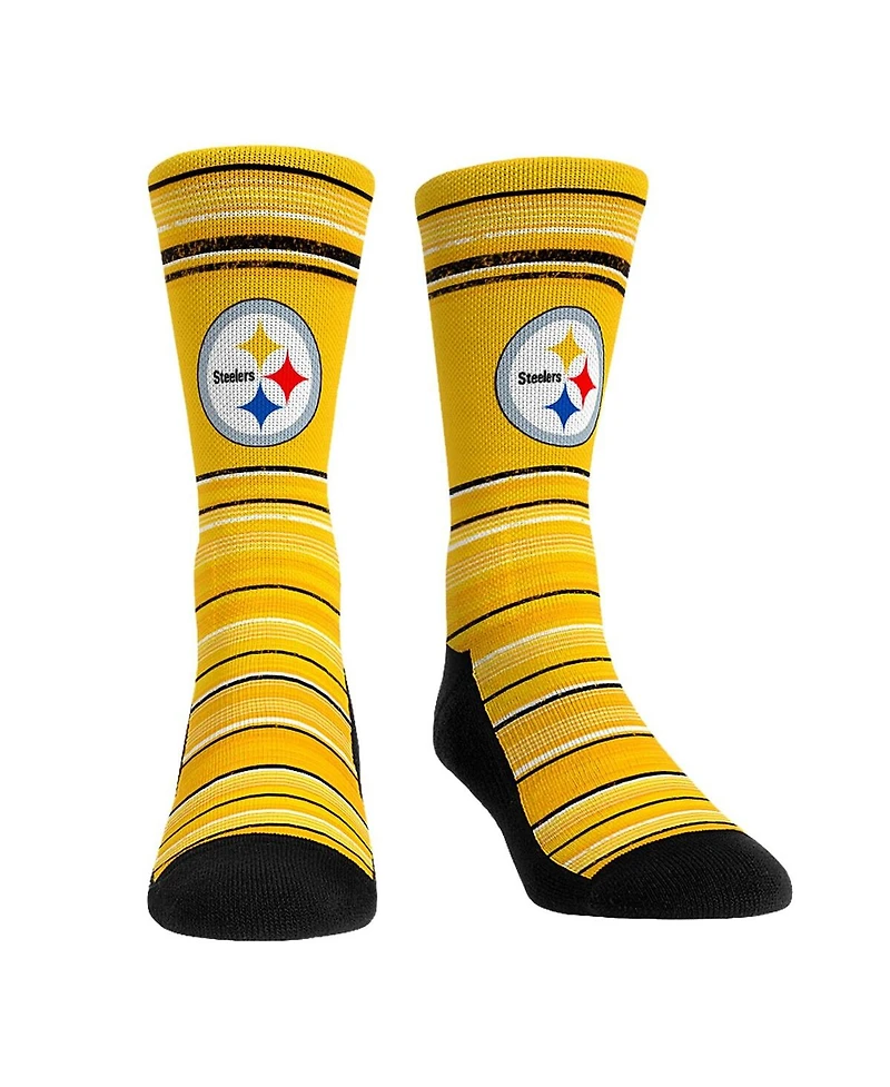 Rock 'Em Men's Pittsburgh Steelers Primary Crew Socks Boxer Briefs Combo Pack