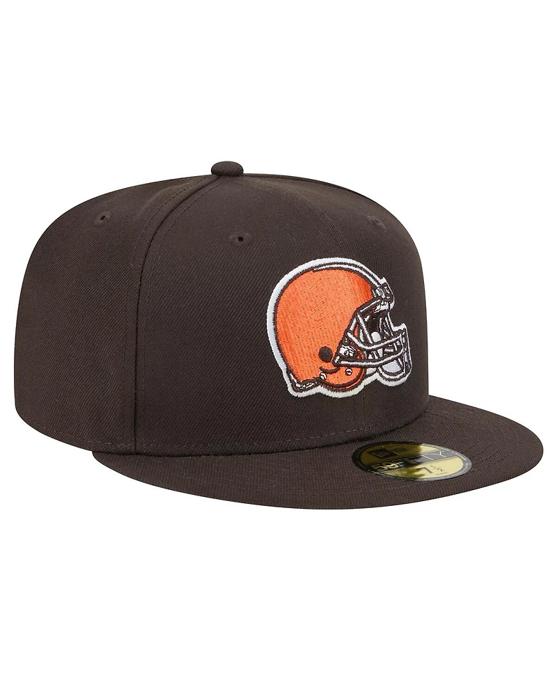 New Era Men's Brown Cleveland Browns Main 59FIFTY Fitted Hat