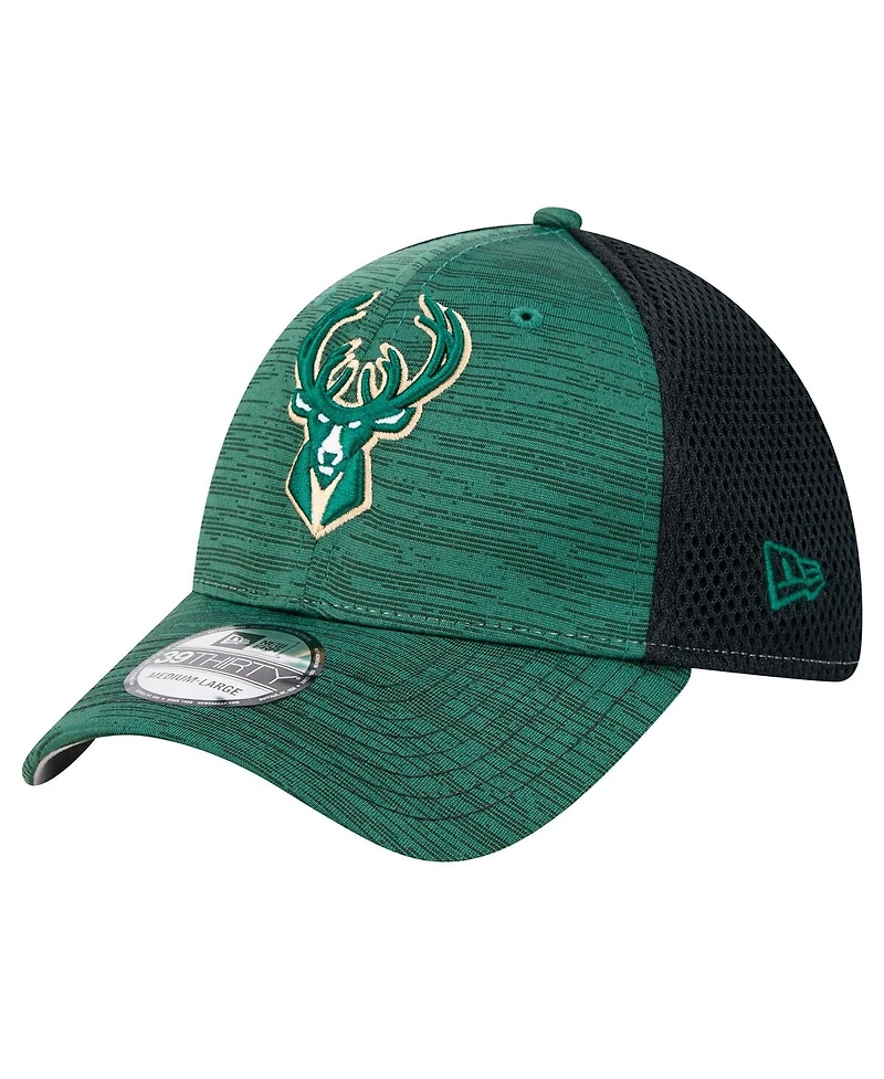 New Era Men's Hunter Green Milwaukee Bucks Active Tech Neo Flex 39THIRTY Flex Hat