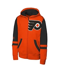 Outerstuff Big Boys and Girls Orange Philadelphia Flyers Face Off Full-Zip Hoodie