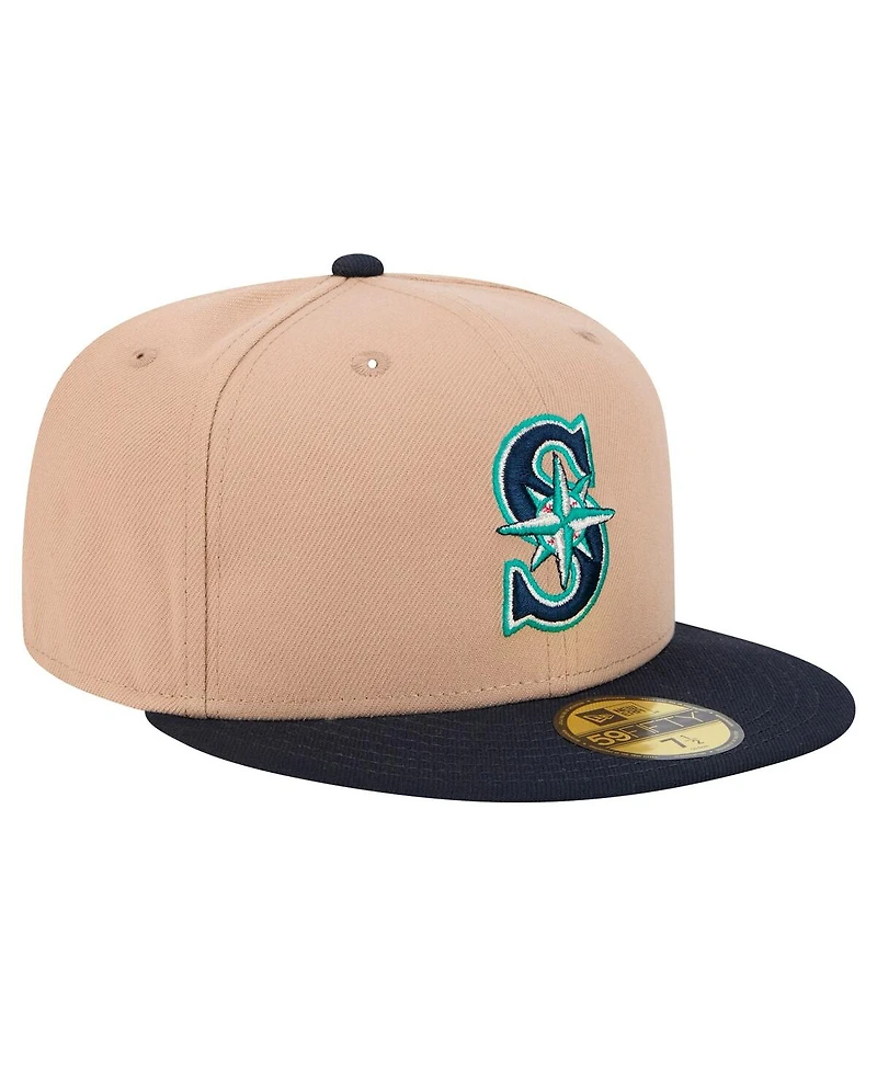 New Era Men's Khaki Seattle Mariners 59FIFTY Fitted Hat