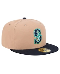 New Era Men's Khaki Seattle Mariners 59FIFTY Fitted Hat