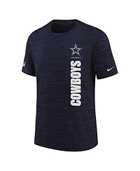 Nike Big Boys and Girls Navy Dallas Cowboys Sideline Velocity Performance T-Shirt